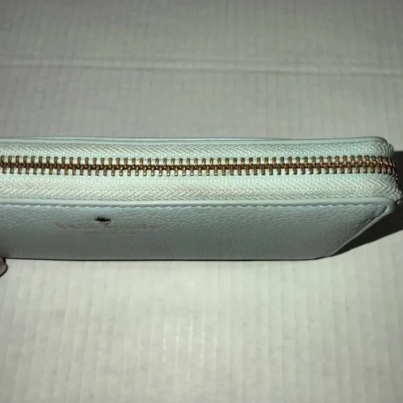 Kate Spade New York Zip Around Wallet, Travel Organizer, Pebbled Blue Leather - Picture 4 of 9